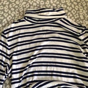 White and navy turtleneck